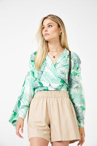 Juliette - Wrap Top (Green Fern)
